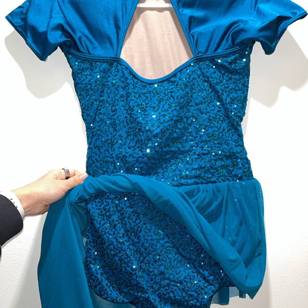 Weissman Teal High-Low Dance lyrical dress - Picture 10 of 11